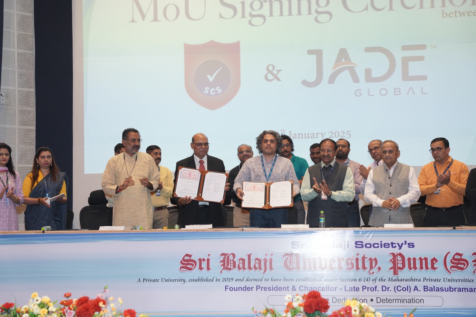 The MOU between Jade Global Software Pvt. Ltd and SBUP's School of Computer Studies (SCS)